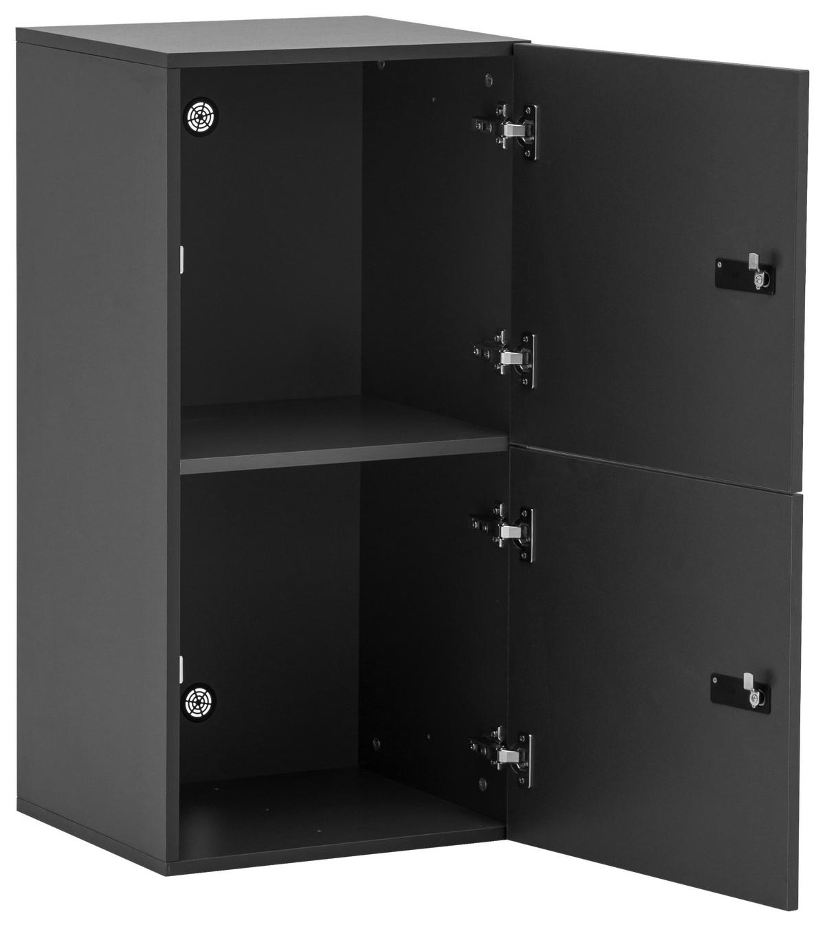 Spind Locked, Anthrazit B: 45,4 cm - Anthrazit/Weiß, Design, Holzwerkstoff (45,4/92,6/40,65cm) - MID.YOU