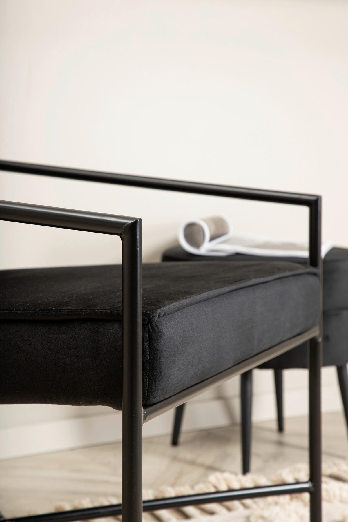 Sessel Rakel - Schwarz, Design, Textil/Metall (66/78/65cm) - Livetastic