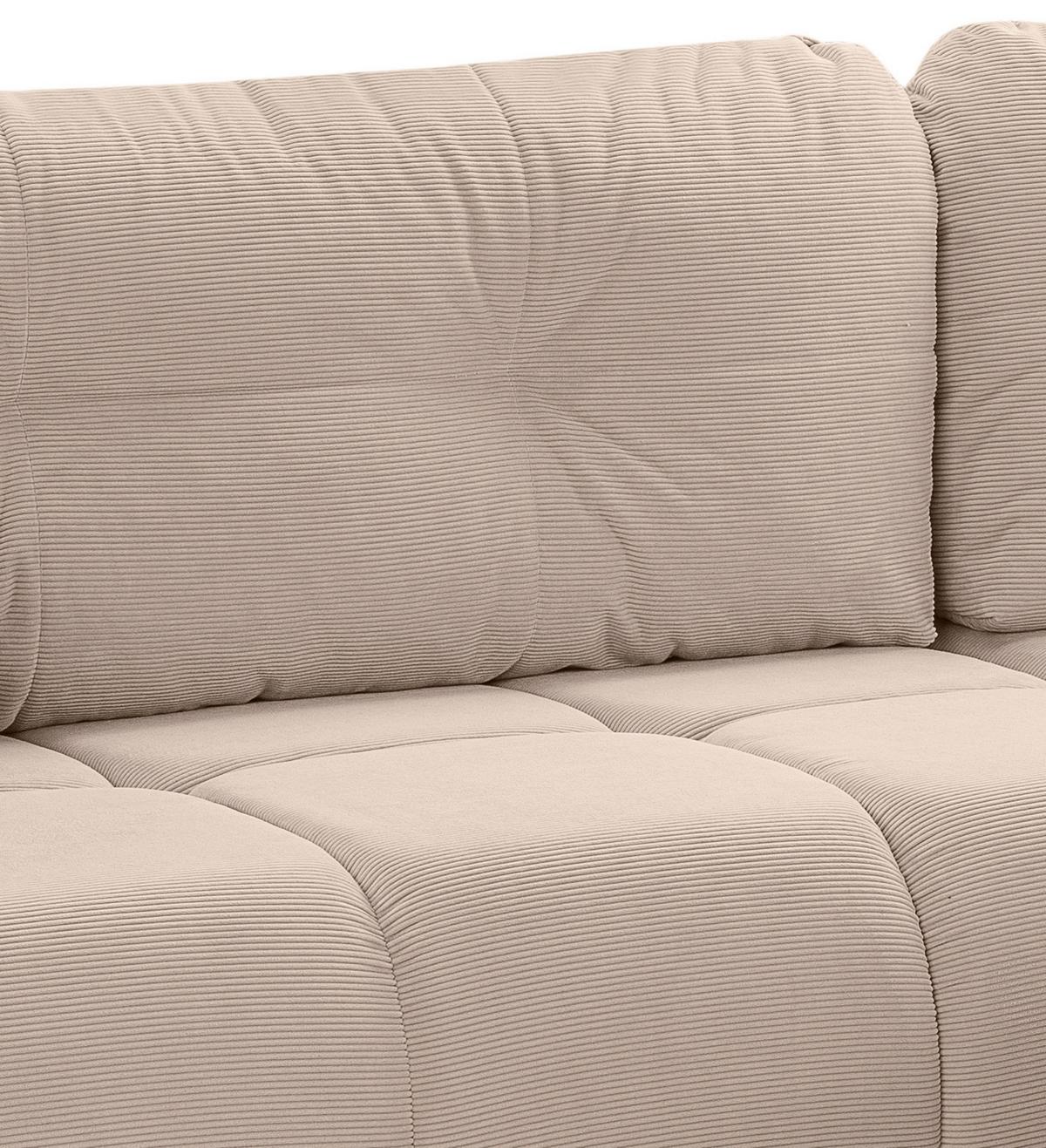 Ecksofa Sancho Long Beige S: 255x155cm - Beige/Schwarz, Basics, Holz/Textil (255/155cm) - MID.YOU