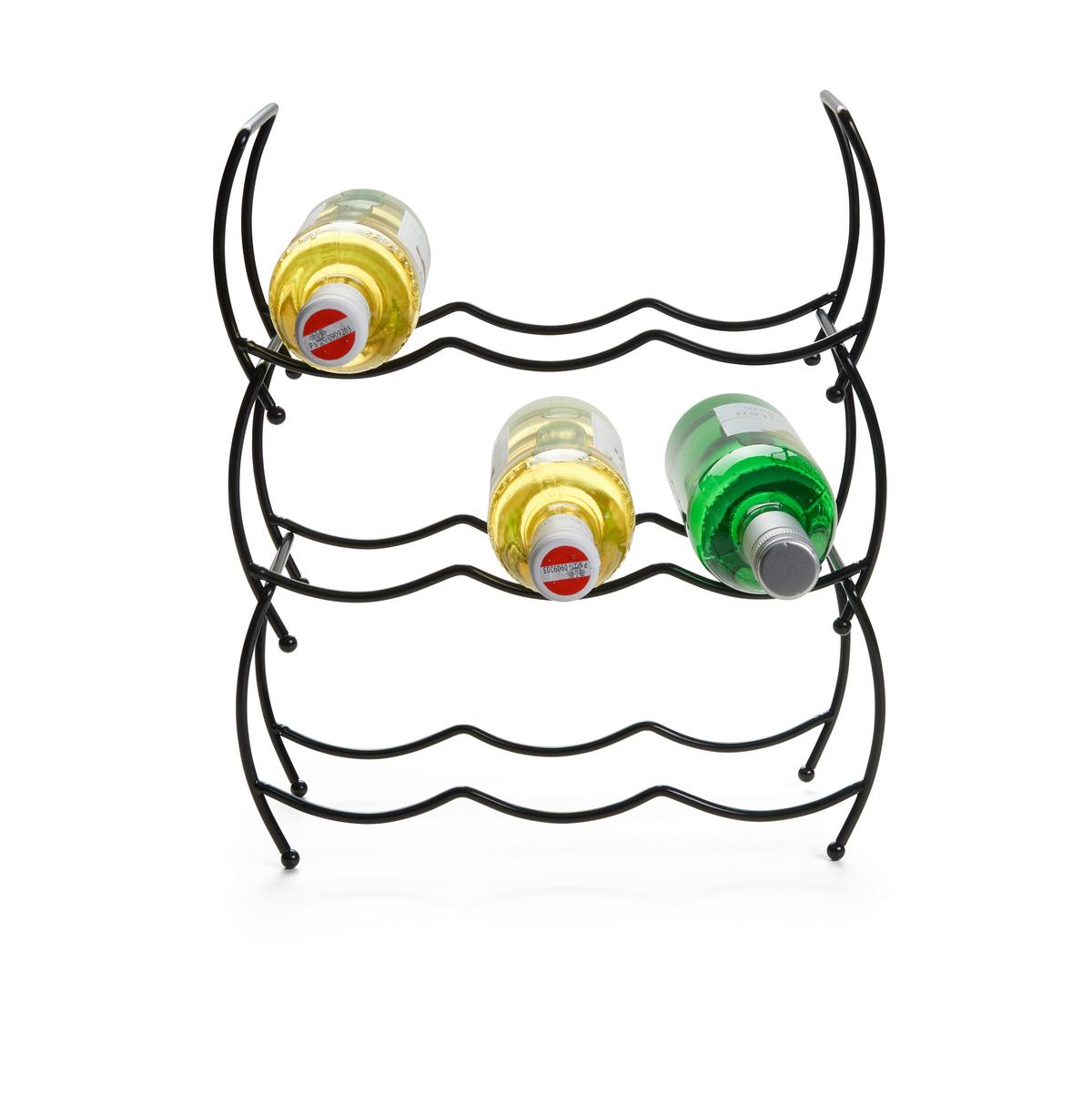 REGÁL NA VÍNO GIOVANNI - čierna, kov (32,5/47/14cm) - Mömax