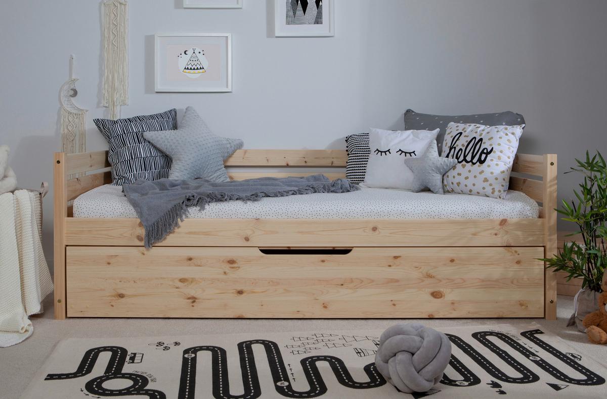 Stauraumbett Naomi - Naturfarben, MODERN, Holz (90/200cm) - MID.YOU