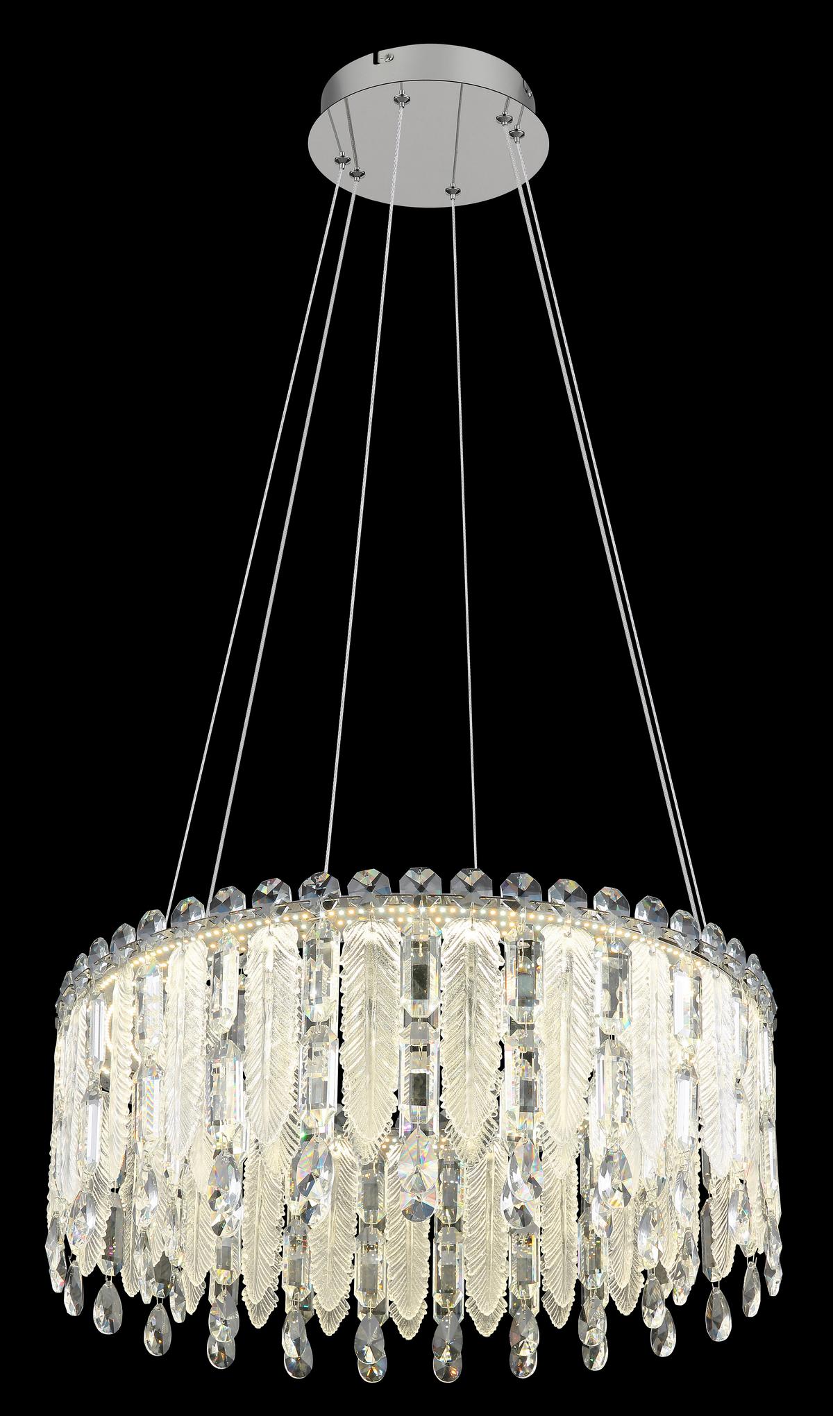 Led Függőlámpa 67176-58 Klunka - krómszínű/áttetsző, Design, üveg/textil (59,5/120cm)