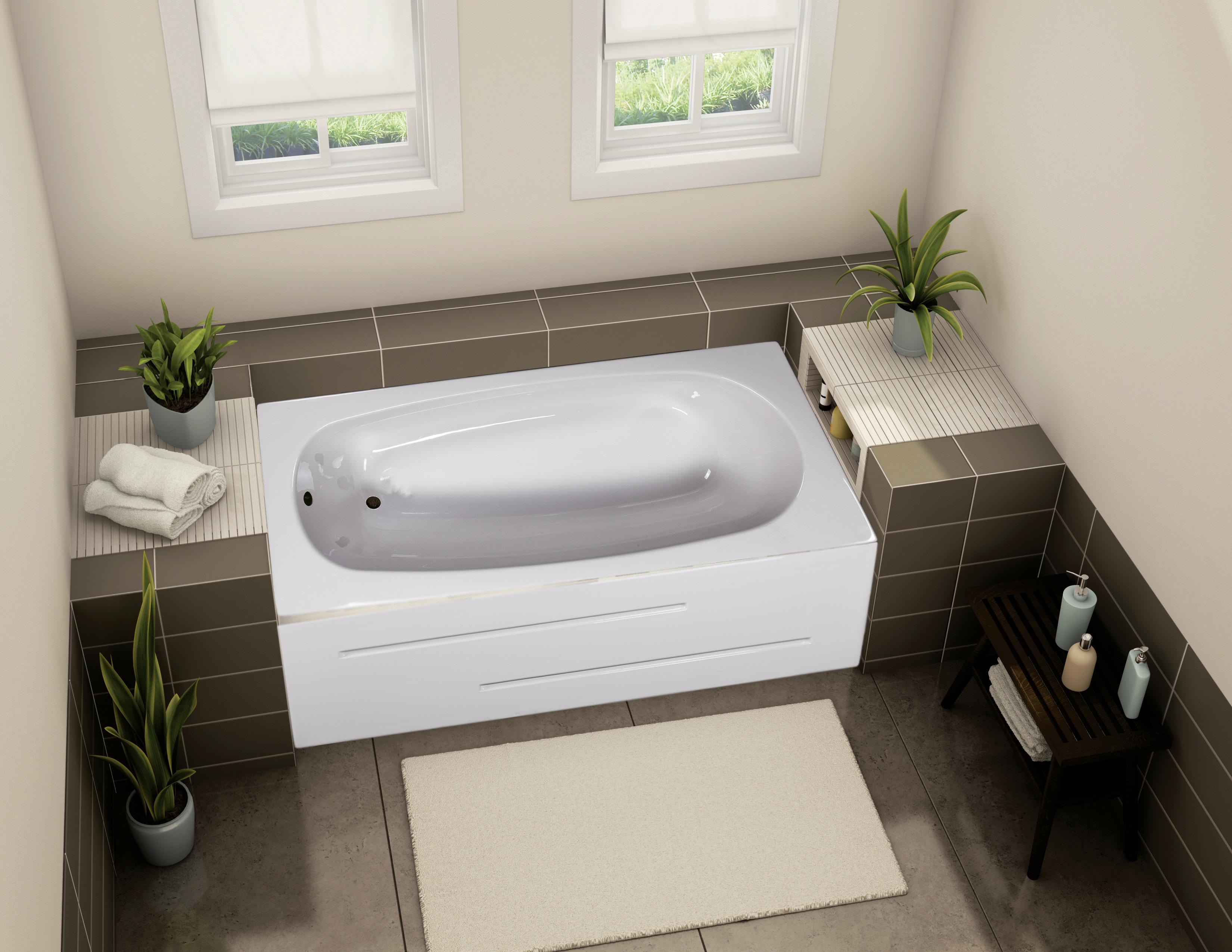 Vaňa LINEA 170 - biela, Konventionell, plast (170/75/41cm)