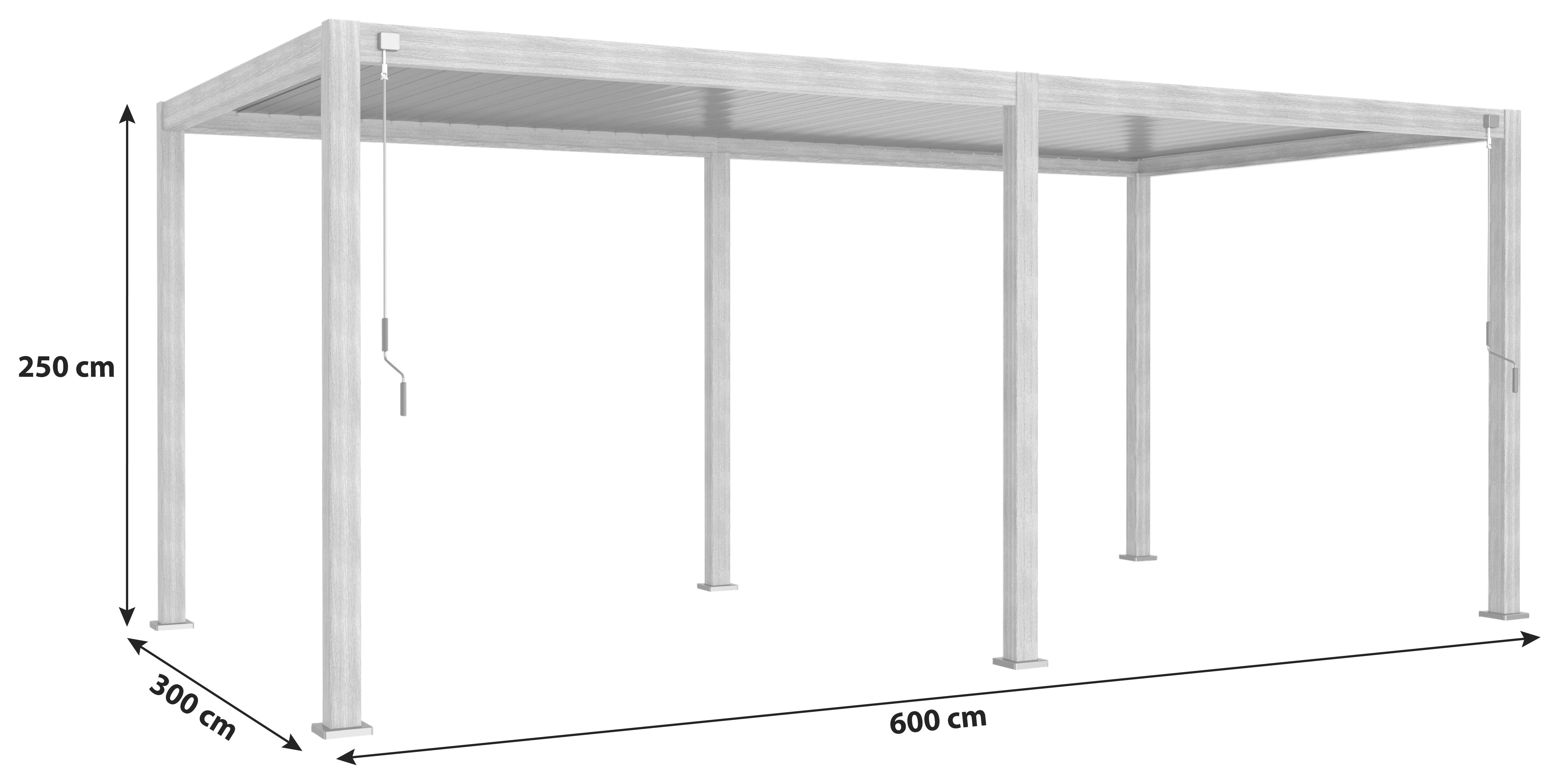 Pavillon Mirador 600x300 Cm Wetterfest, Gartenpavillon - Anthrazit/Braun, MODERN, Metall (600/250/300cm) - Gardenson