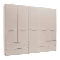 Skriňa s otočnými dverami SIENA, šírka 250 cm - kašmírová/chrómová, Konventionell, kov/kompozitné drevo (250/212/57cm)