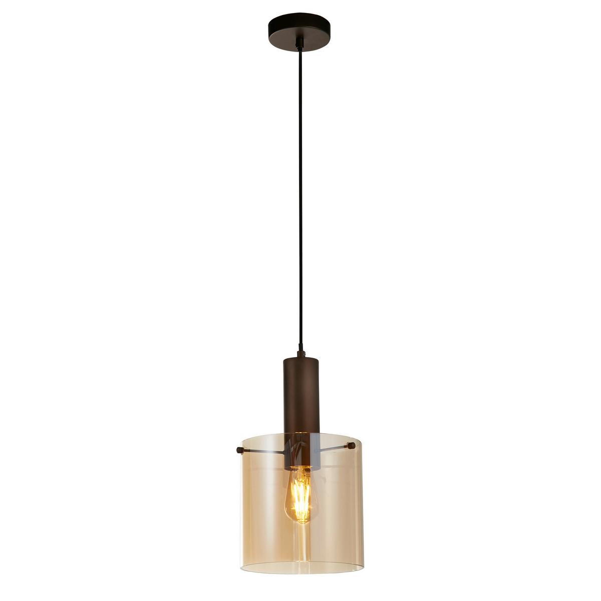 Hängeleuchte 88910-1mo - Bernsteinfarben, Design, Glas/Metall (20/35-120/20cm)