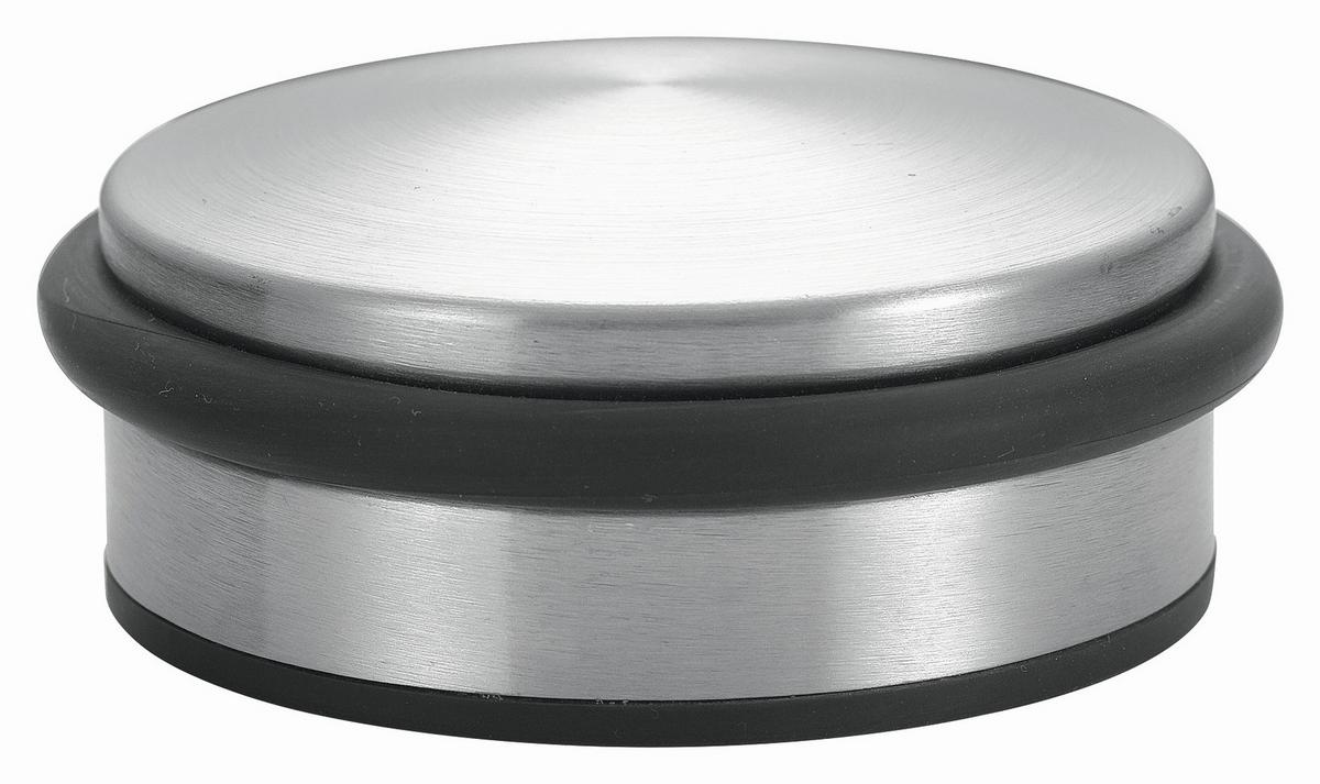 Türstopper Dorian 1 Stk. Dxh: 10x3,5 Cm, Metall Mit Gummiring - Silberfarben/Schwarz, KONVENTIONELL, Metall (10/3,5cm)
