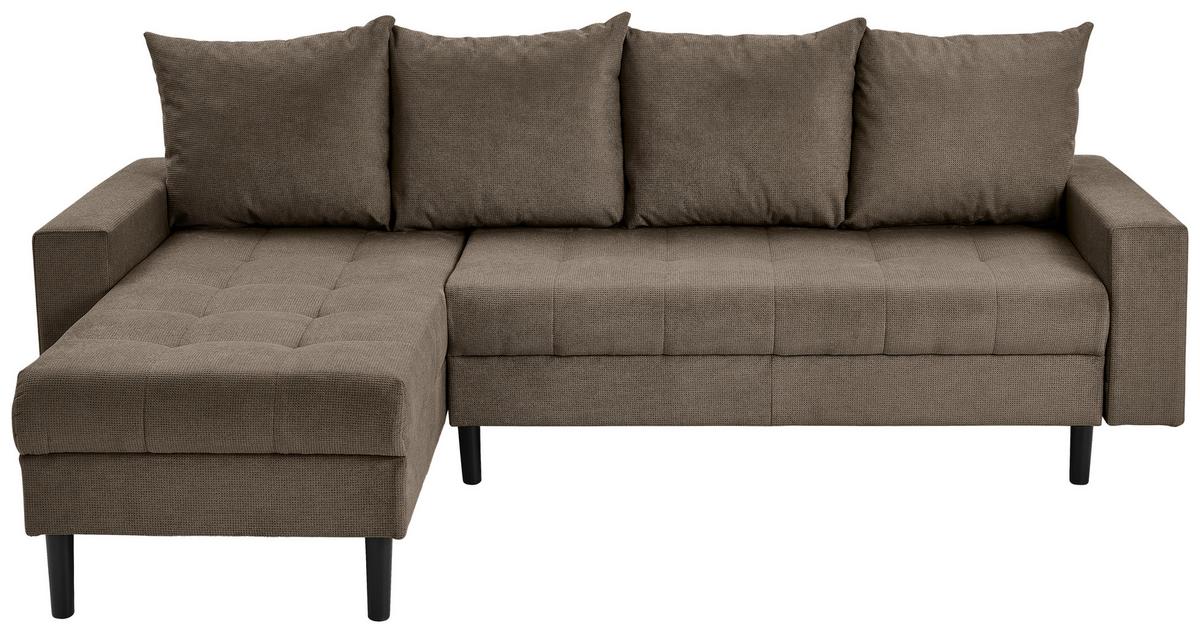 Ecksofa Boston, Braun S: 157x231 cm - Schwarz/Braun, KONVENTIONELL, Textil (157/231cm) - P & B