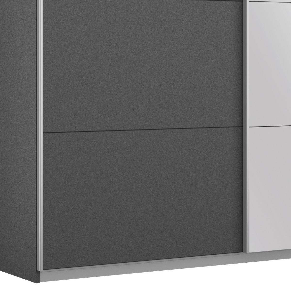 Schwebetürenschrank M. Spiegel 181cm Belluno, Grau Metallic - Grau, MODERN, Holzwerkstoff (181/230/62cm) - Rauch Möbel