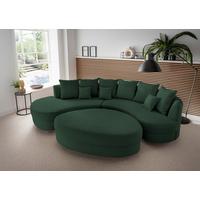 Wohnlandschaft Limoncello Dunkelgrün S: 300x160 cm - Dunkelgrün/Schwarz, Design, Textil (300/160cm) - Livetastic