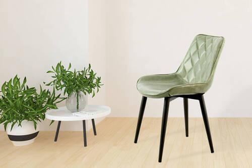 Sada židlí zelená - světle zelená, Lifestyle, kov/kůže (51/80/60cm)