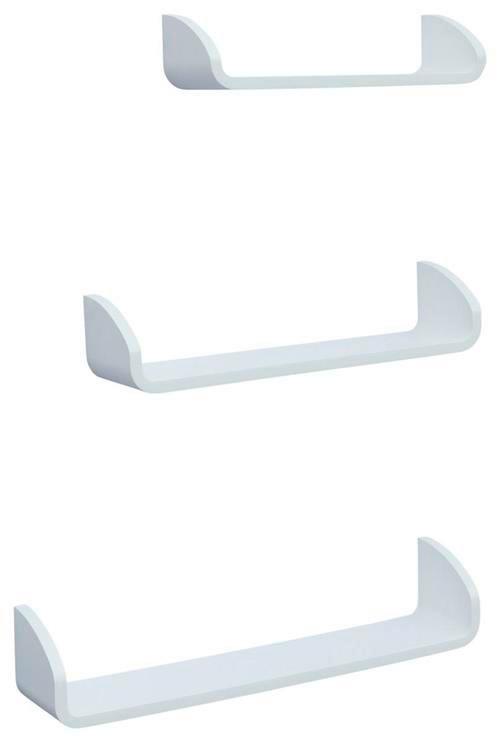 Falipolc Szett Carlo - fehér, Modern, faalapú anyag (60/50/40/12/10,5/9/12cm)