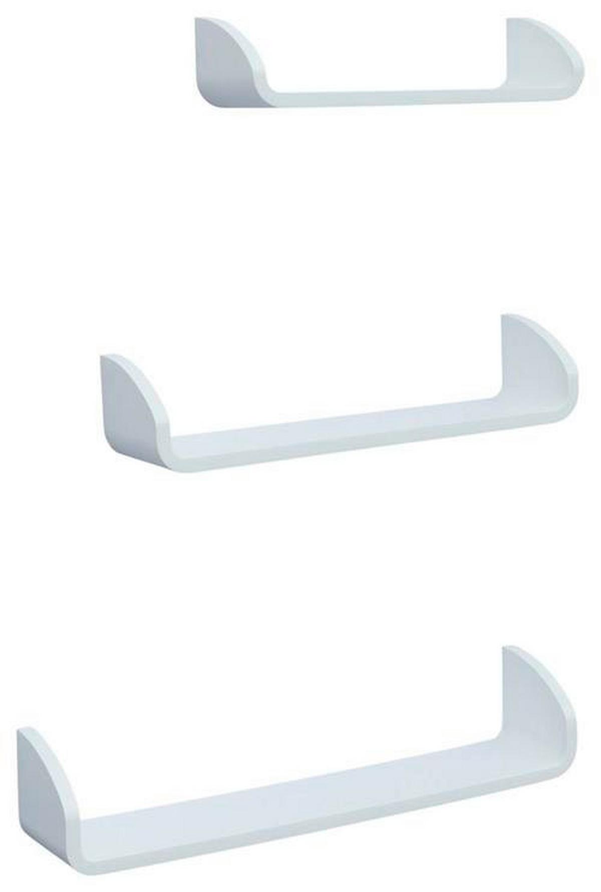 Falipolc Szett Carlo - fehér, Modern, faalapú anyag (60/50/40/12/10,5/9/12cm)