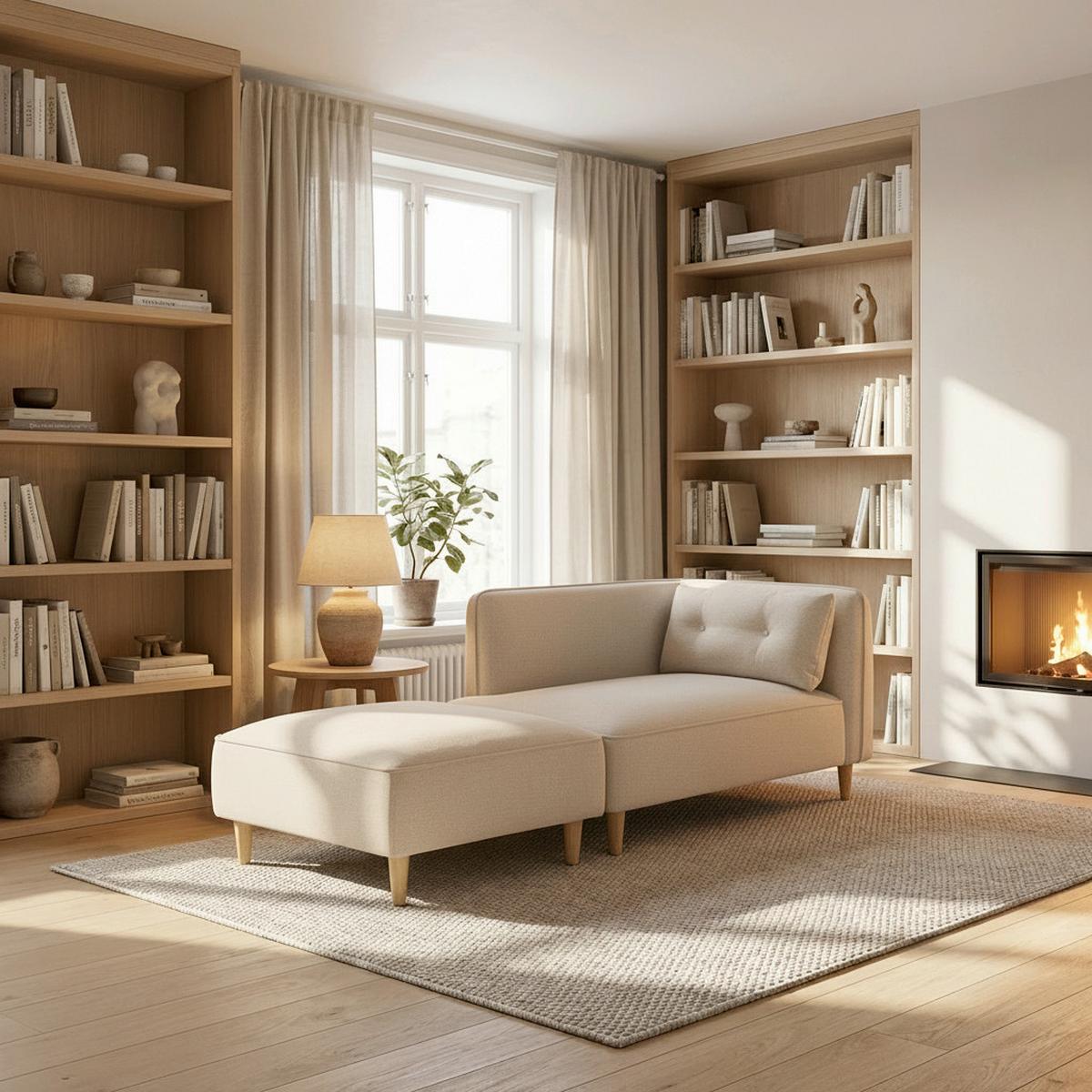 Pohovka FANNY, šedavě hnědá - přírodní barvy/šedavě hnědá, Moderní, dřevo/textil (154/55/73cm) - Bessagi Home