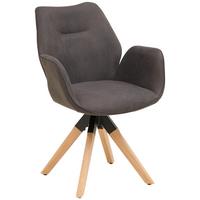 Armlehnstuhl Monza Anthrazit/Naturfarben B: 61 cm - Anthrazit/Naturfarben, MODERN, Holz/Textil (61/86/62cm) - Livetastic