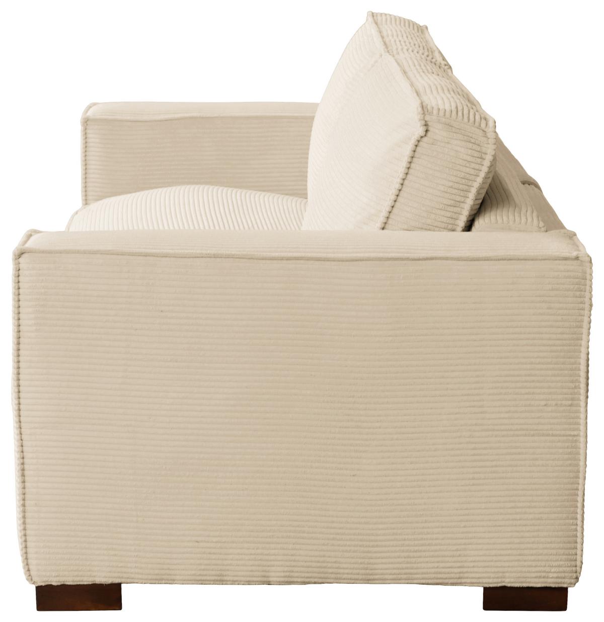 Schlafsofa Texas Creme Cord, B: 203 cm - Dunkelbraun/Creme, Design, Textil (203/85/99cm) - MID.YOU