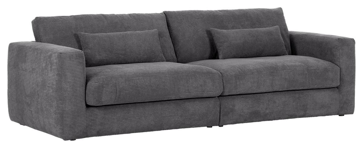 Bigsofa Manolis Dunkelgrau B: 260 cm - Dunkelgrau/Schwarz, KONVENTIONELL, Textil (260/66/115cm) - MID.YOU