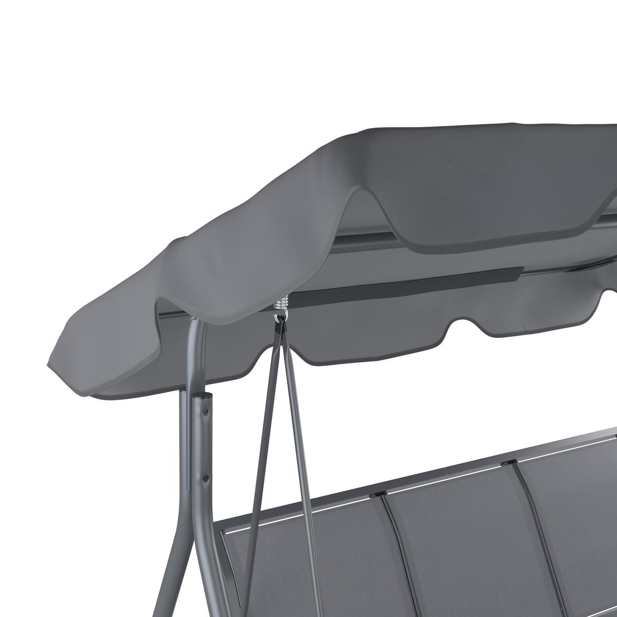 Hollywoodschaukel Kerstin - Dunkelgrau, MODERN, Textil/Metall (118/170/153cm) - Beldano