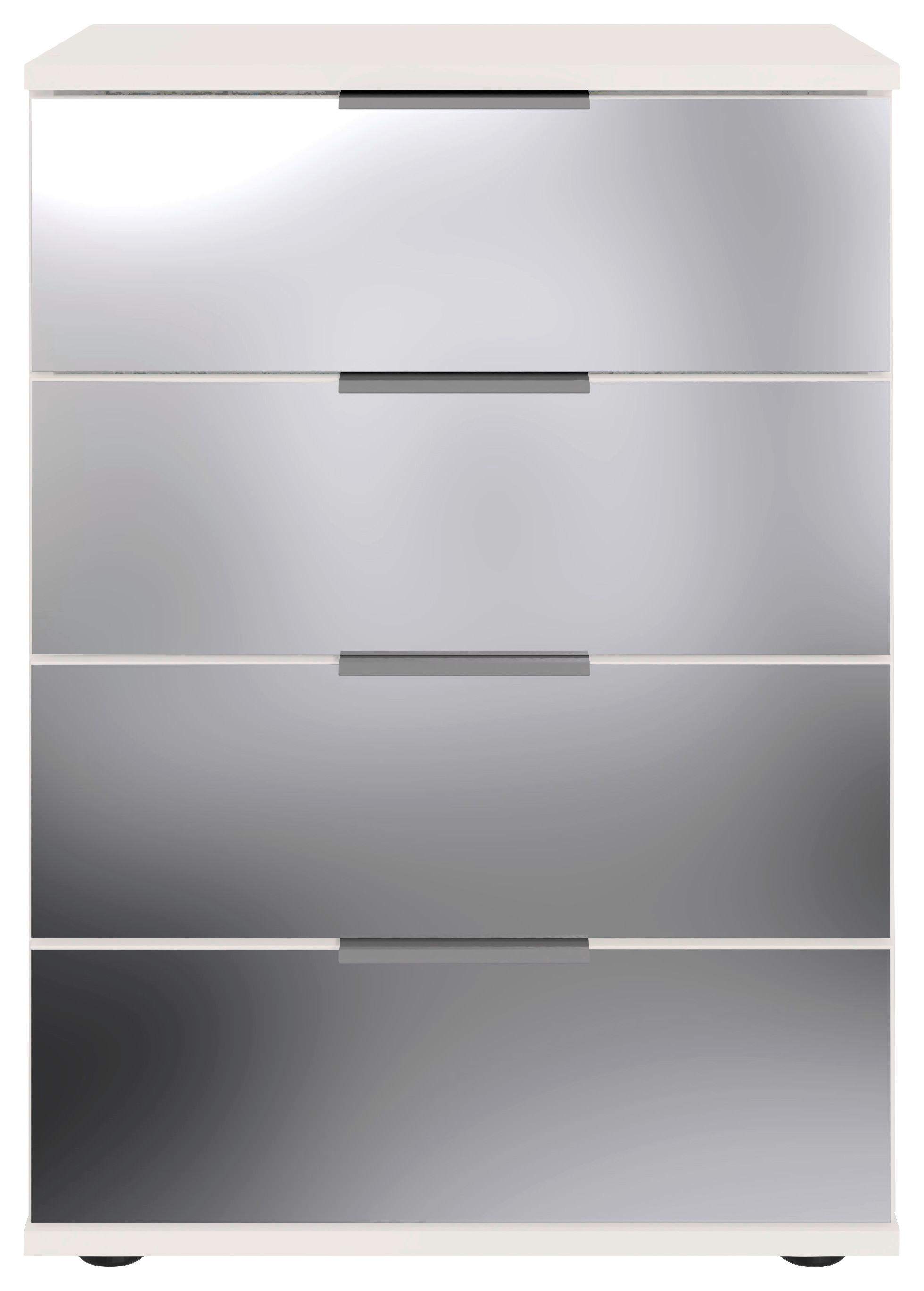 Nachtkästchen Saigon - Klar/Schwarz, MODERN, Glas/Holzwerkstoff (52/74/38cm) - MID.YOU