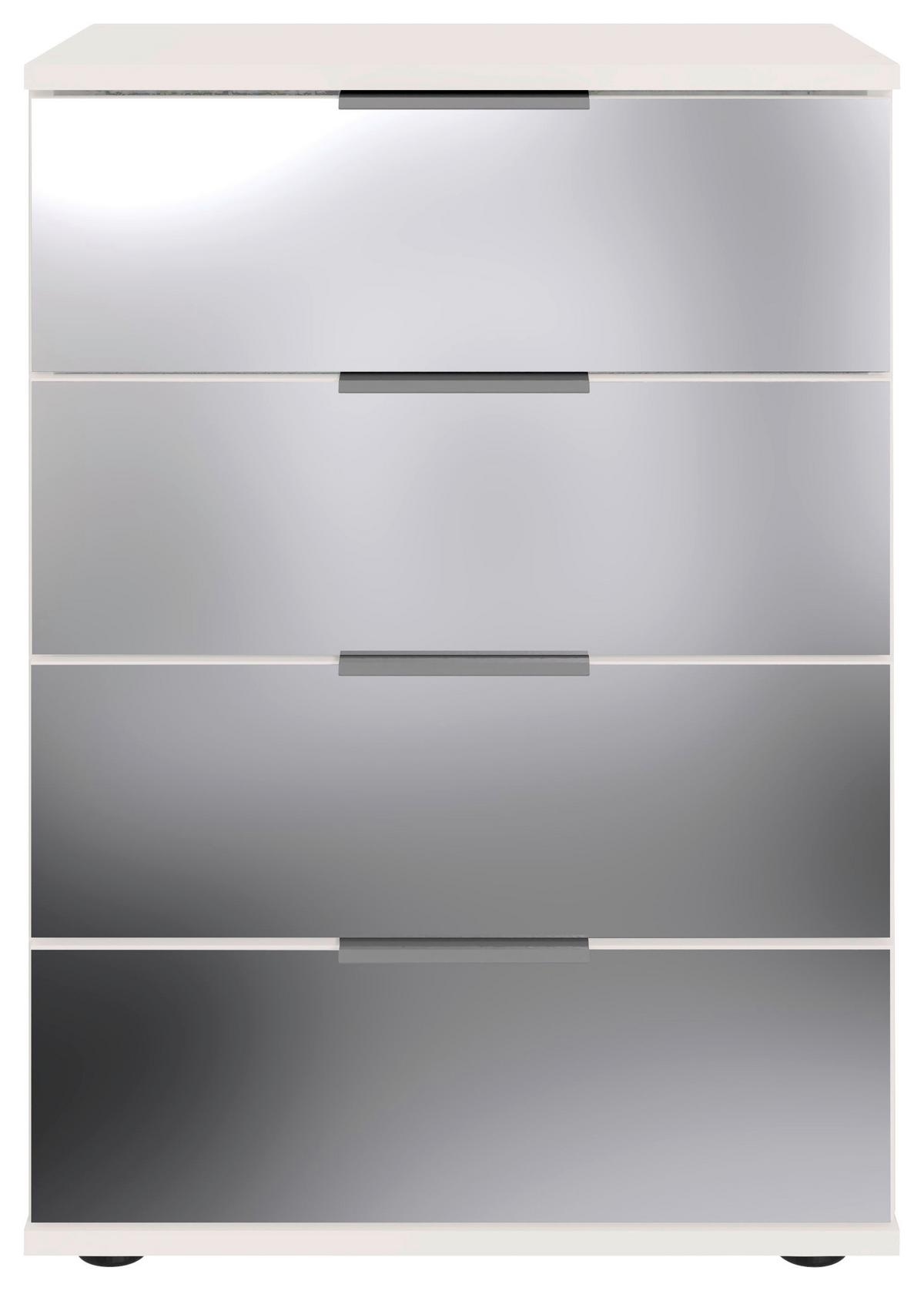 Nachtkästchen Saigon - Klar/Schwarz, MODERN, Glas/Holzwerkstoff (52/74/38cm) - MID.YOU