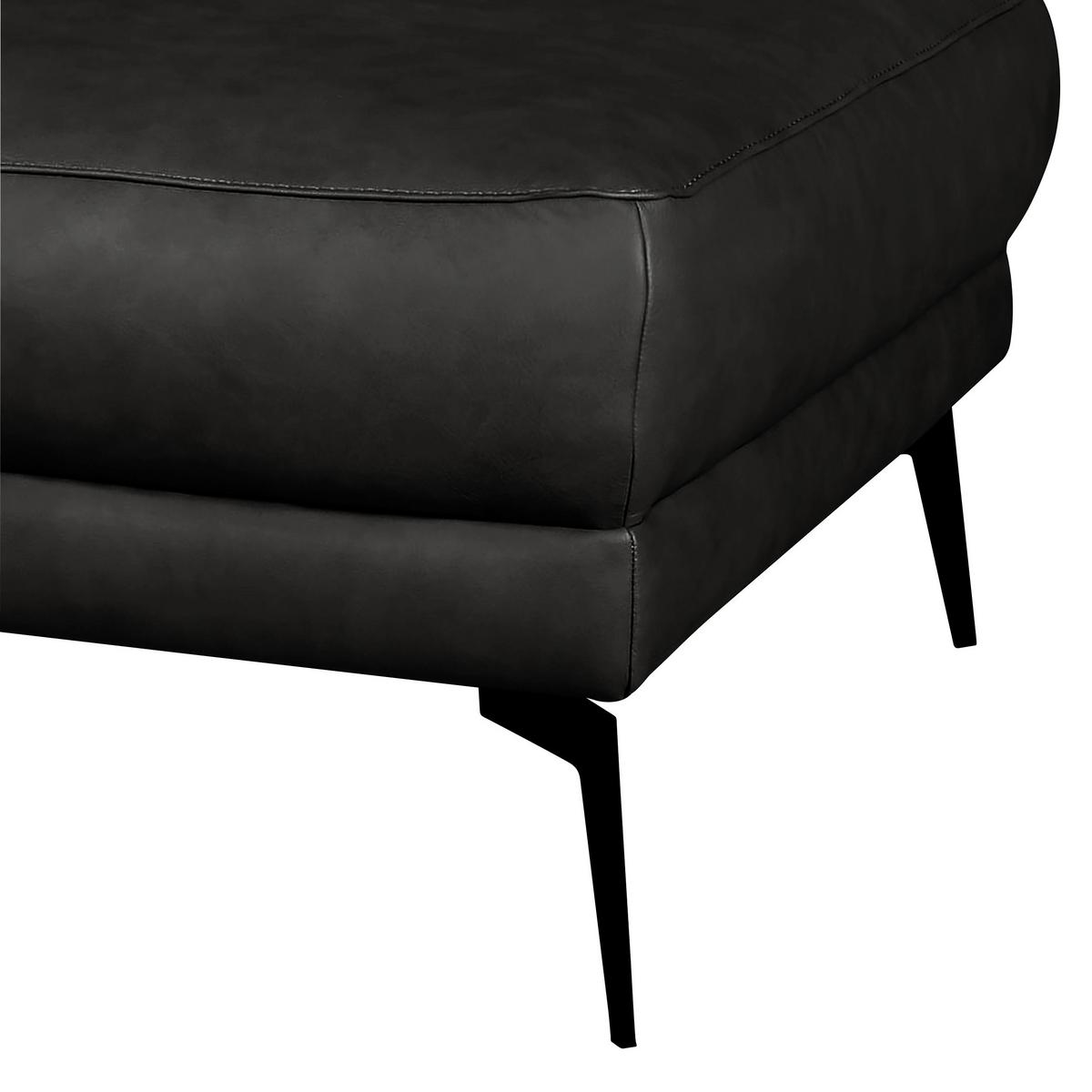 Hocker Spring, Schwarz B: 96 cm - Schwarz, Design, Leder (96/45/80cm) - Livetastic