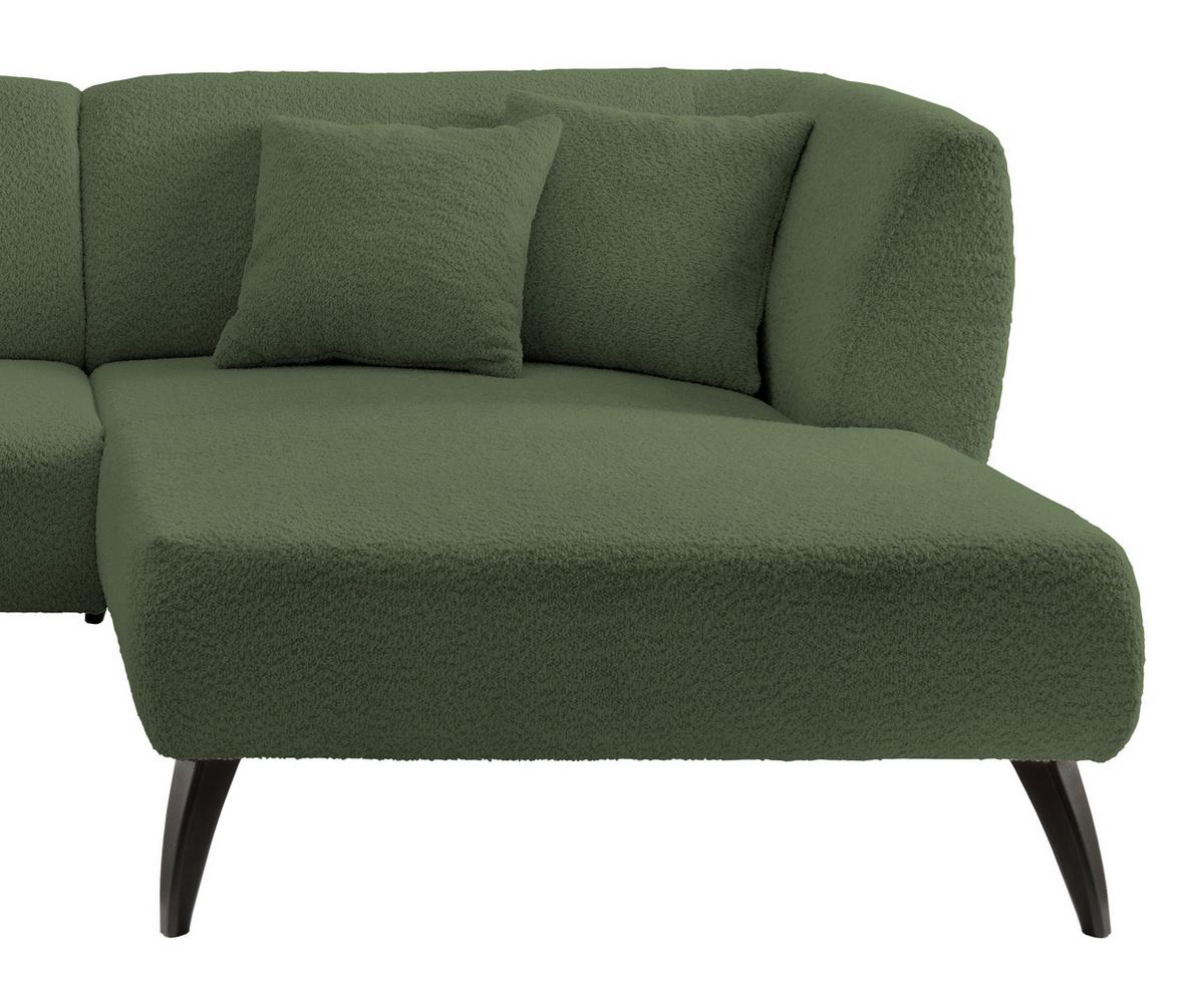 Ecksofa Colori Dunkelgrün S: 264/160 cm - Dunkelgrün/Schwarz, MODERN, Holz/Textil (264/160cm) - MID.YOU