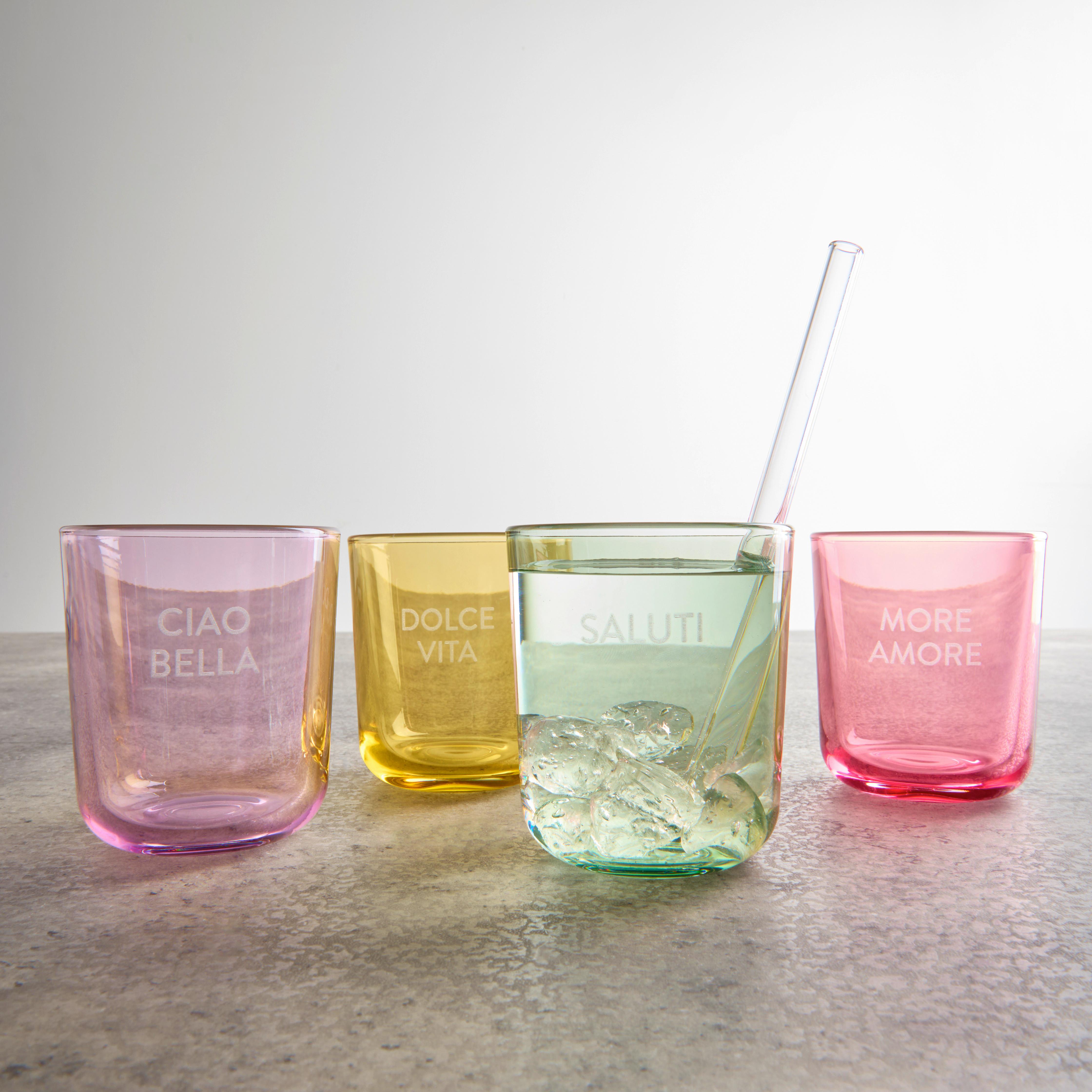 Pohár na pitie CANDY COLORS - orgovánová/svetložltá, Modern, sklo (8/8,8cm) - Mömax