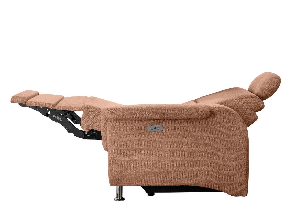 Ecksofa mit Stauraum Parole Koralle Chenille - Chromfarben/Koralle, MODERN, Textil (165/231cm) - Livetastic