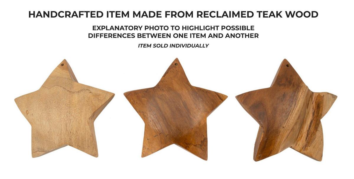 Skulptur Bintang Teak Braun, B: 19 cm - Braun, Basics, Holz (19/19/5cm)