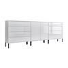 Sideboard Mailand 4 B: 237 cm Weiß - Weiß Hochglanz/Anthrazit, MODERN, Holzwerkstoff (237/86/33cm) - MID.YOU