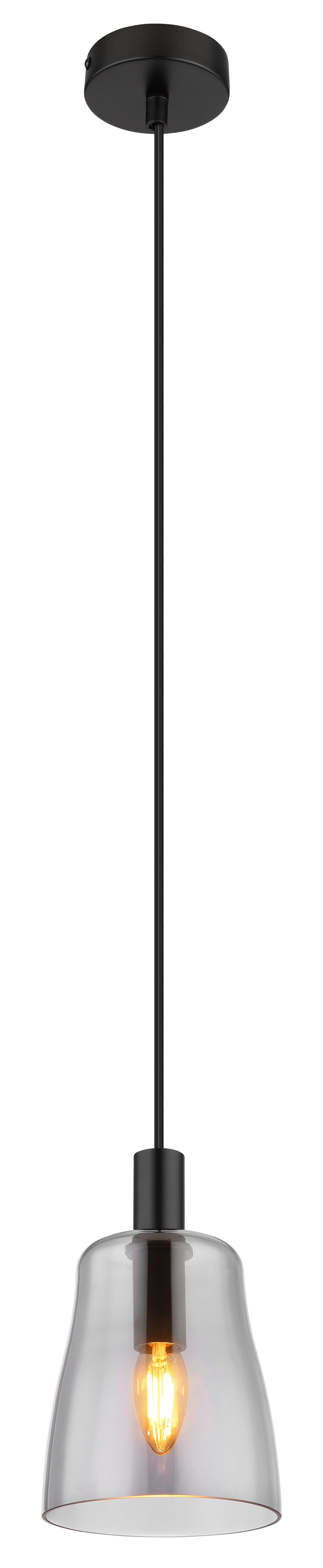 Hängeleuchten 15789h1b höhenverstellbar - Schwarz, Design, Glas/Metall (14,5/120cm) - Globo