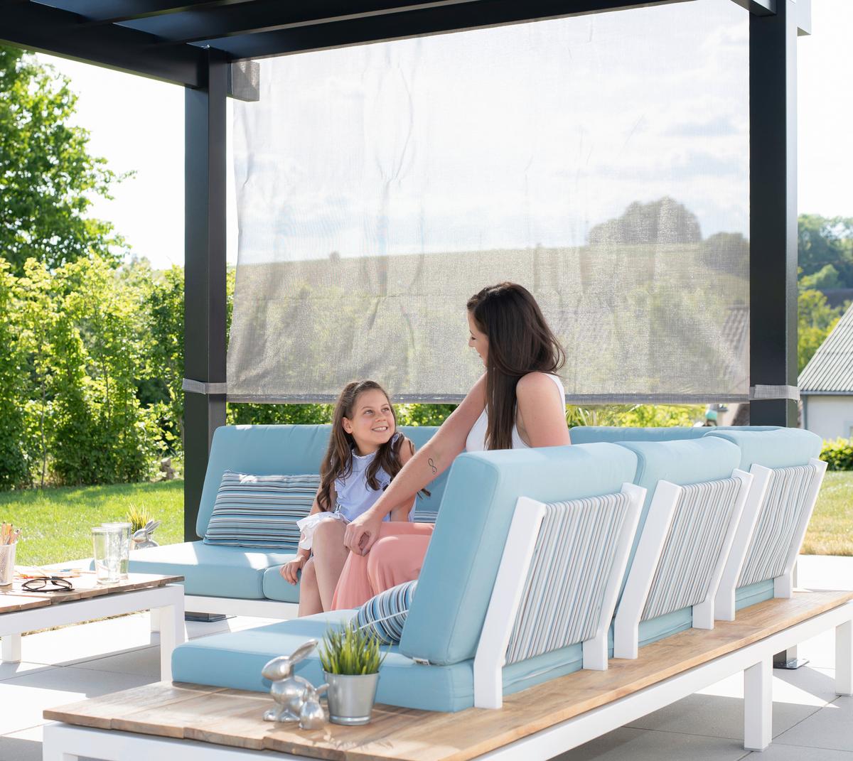 Pavillon Pavillon - Anthrazit/Weiß, KONVENTIONELL, Textil/Metall (295/253/495cm)