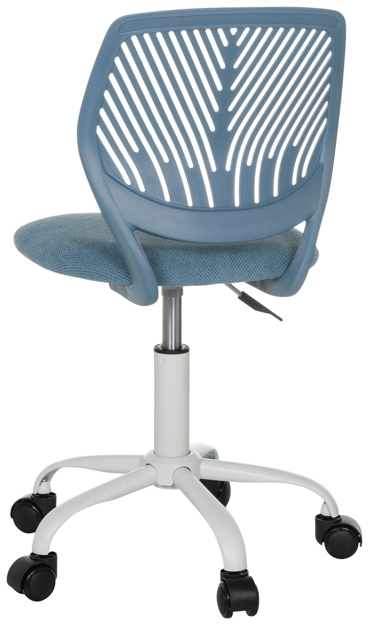 Jugenddrehstuhl Kid QW Blau B: 51 cm - Blau/Weiß, MODERN, Kunststoff/Textil (51/75 - 85/51cm) - MID.YOU