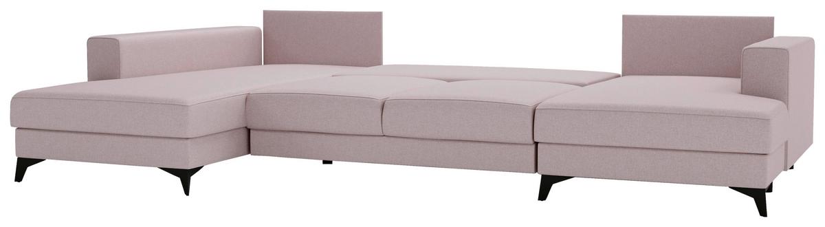 Harvey Rosa U: 190x339x156 Cm - Schwarz/Rosa, Design, Textil (190/339/156cm) - Livetastic