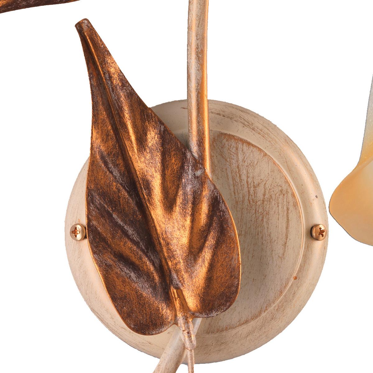 Wandleuchte 4647/ap1 - Beige/Weiß, Natur, Glas/Metall (30/30/35cm)