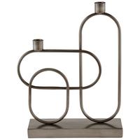 Kerzenständer Ralfo Metall Schwarz für 2 Stabkerzen - Schwarz, MODERN, Metall (27,5/8/36cm) - Luca Bessoni