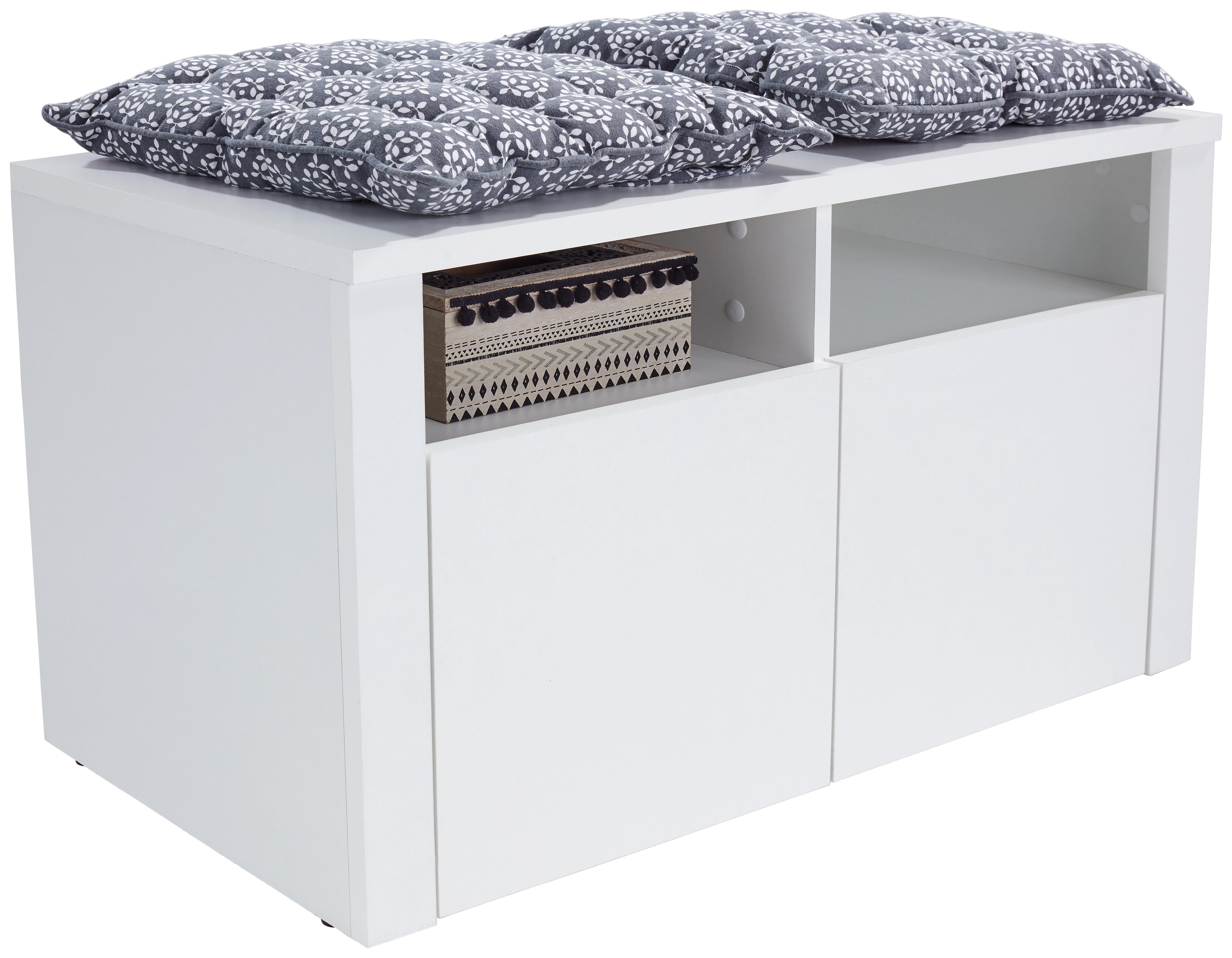 Előszobapad Simple - Fehér, modern, Faalapú anyag (90/49/38cm)