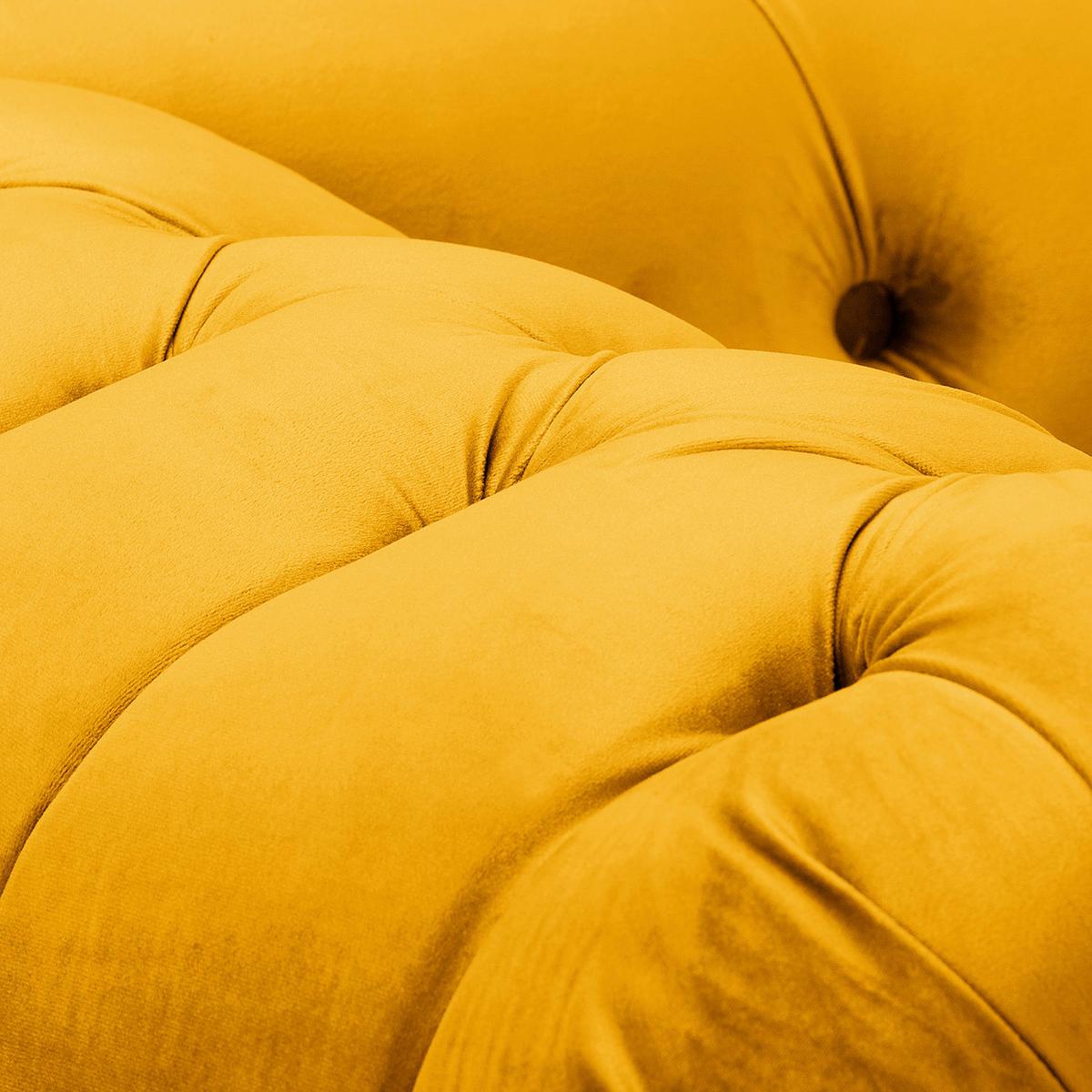 Récamiere Pako Senfgelb B: 185cm - Senfgelb/Braun, Design, Textil (185/93/75cm) - Livetastic