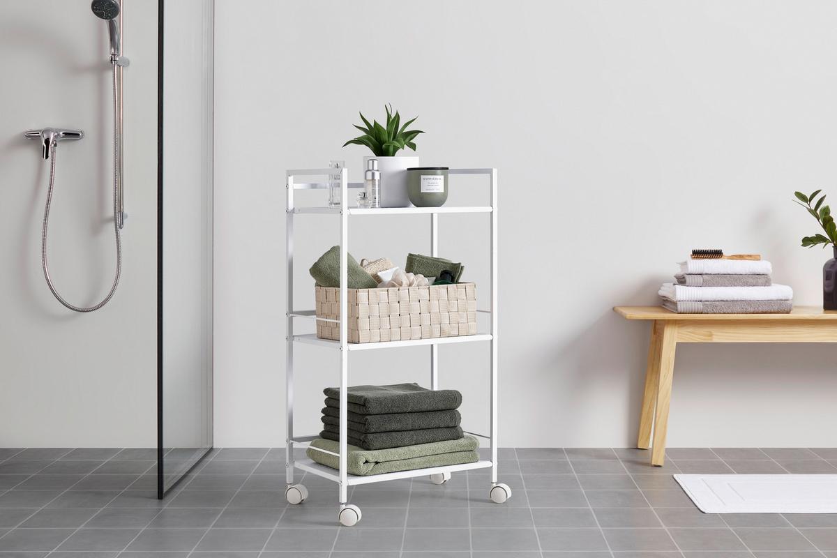 UNIVERZÁLNY VOZÍK LUAN II -BASED/SB- - biela, Modern, kov/plast (42,5/81/29cm) - Based