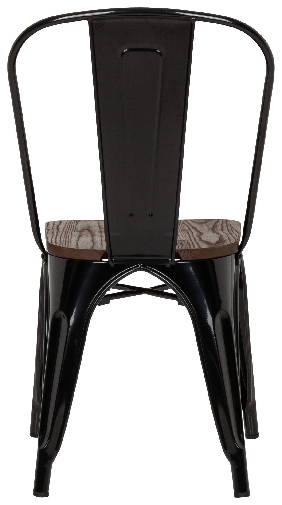 Stuhl Vantaggio Comfort W Stapelbar Schwarz/dunkelbraun - Dunkelbraun/Schwarz, Basics, Holz/Metall (44/84/54cm) - MID.YOU