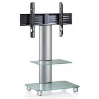 Tv-rack Bis 70" Schwenkbar Mit Rollen Tosal Max. 30 Kg - Transparent/Silberfarben, KONVENTIONELL, Glas/Metall (60/100/44cm) - MID.YOU