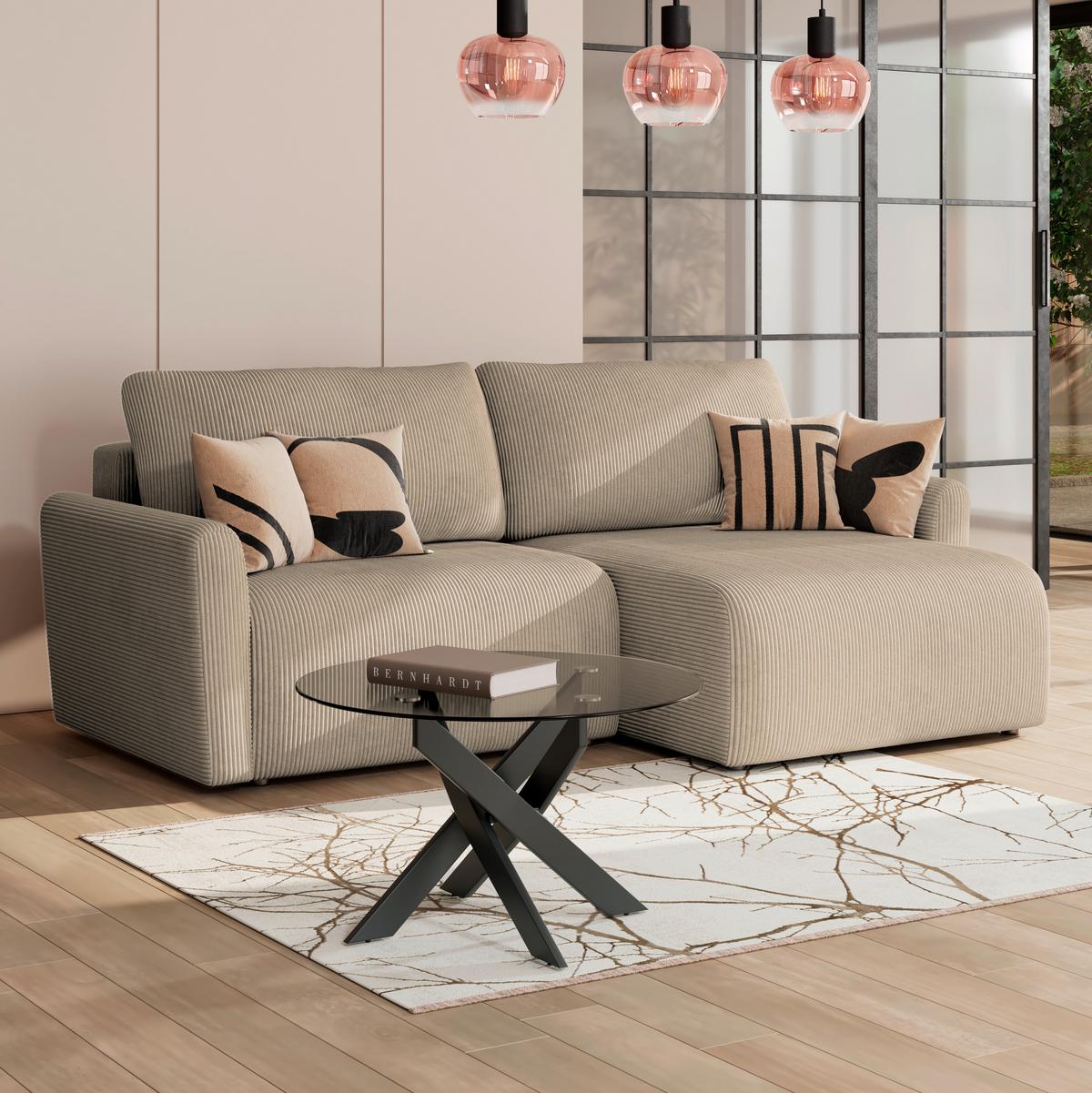 Ecksofa Josh Creme S: 229x146 Cm - Creme, Trend, Textil (229/146cm)