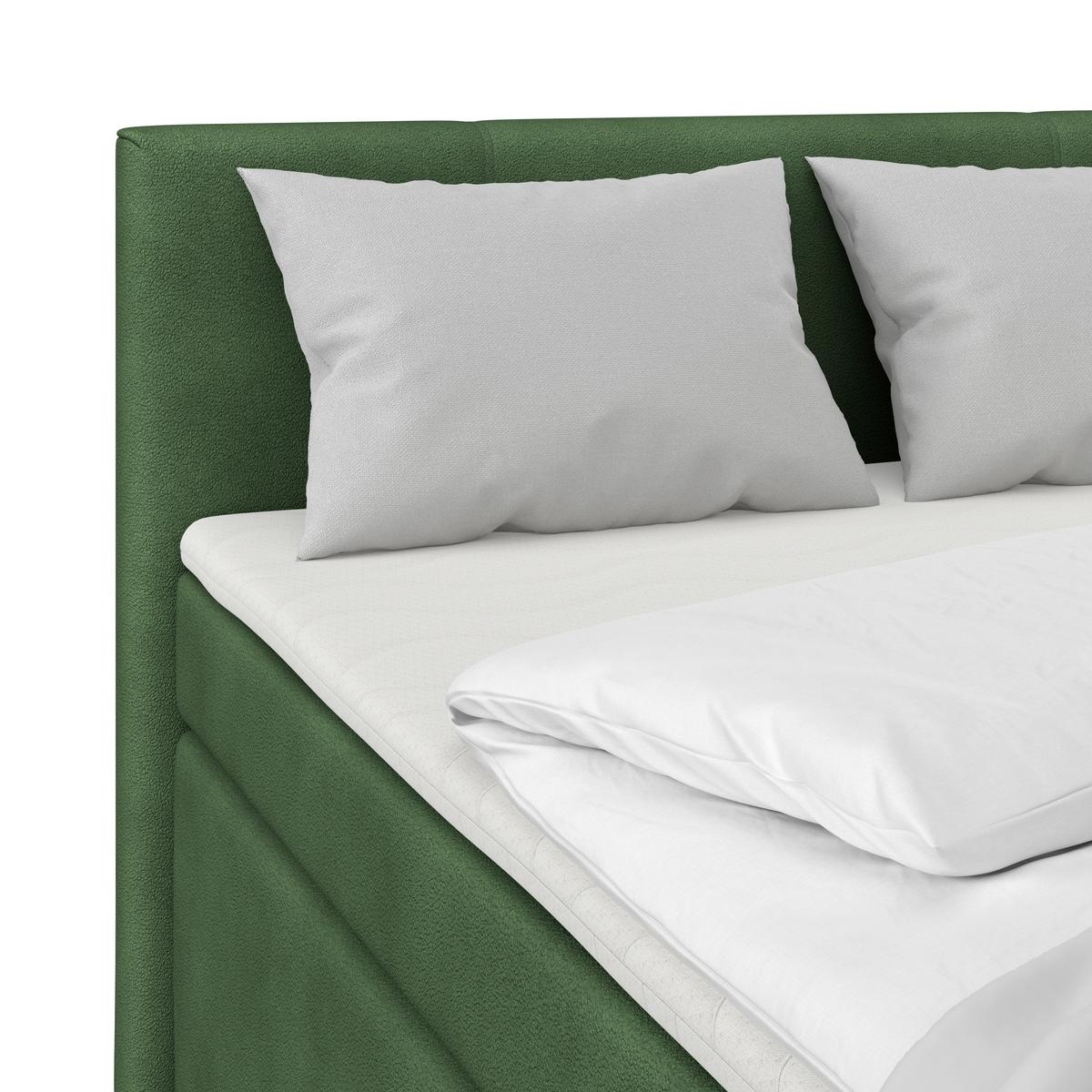 Boxspringbett Mira 1 - Dunkelgrün, Basics, Holz/Kunststoff (120/200cm)