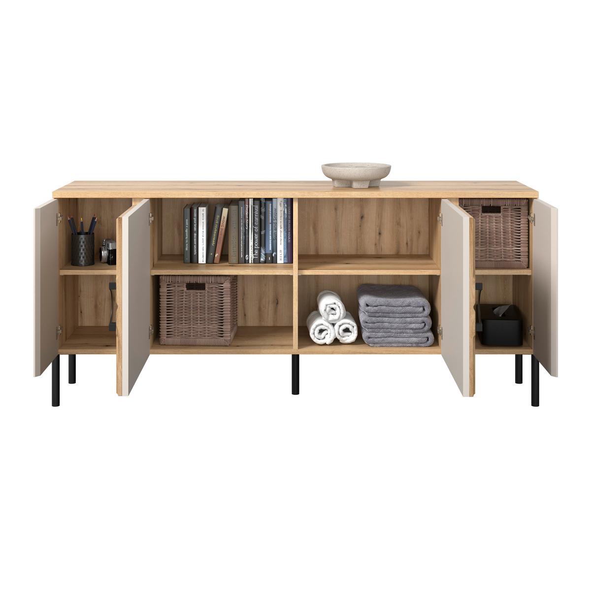 Phonotisch Hong Kong Eichefarben Kaschmir B: 160 cm - Kaschmir/Eichefarben, Trend, Holzwerkstoff (160/71,9/37,5cm)