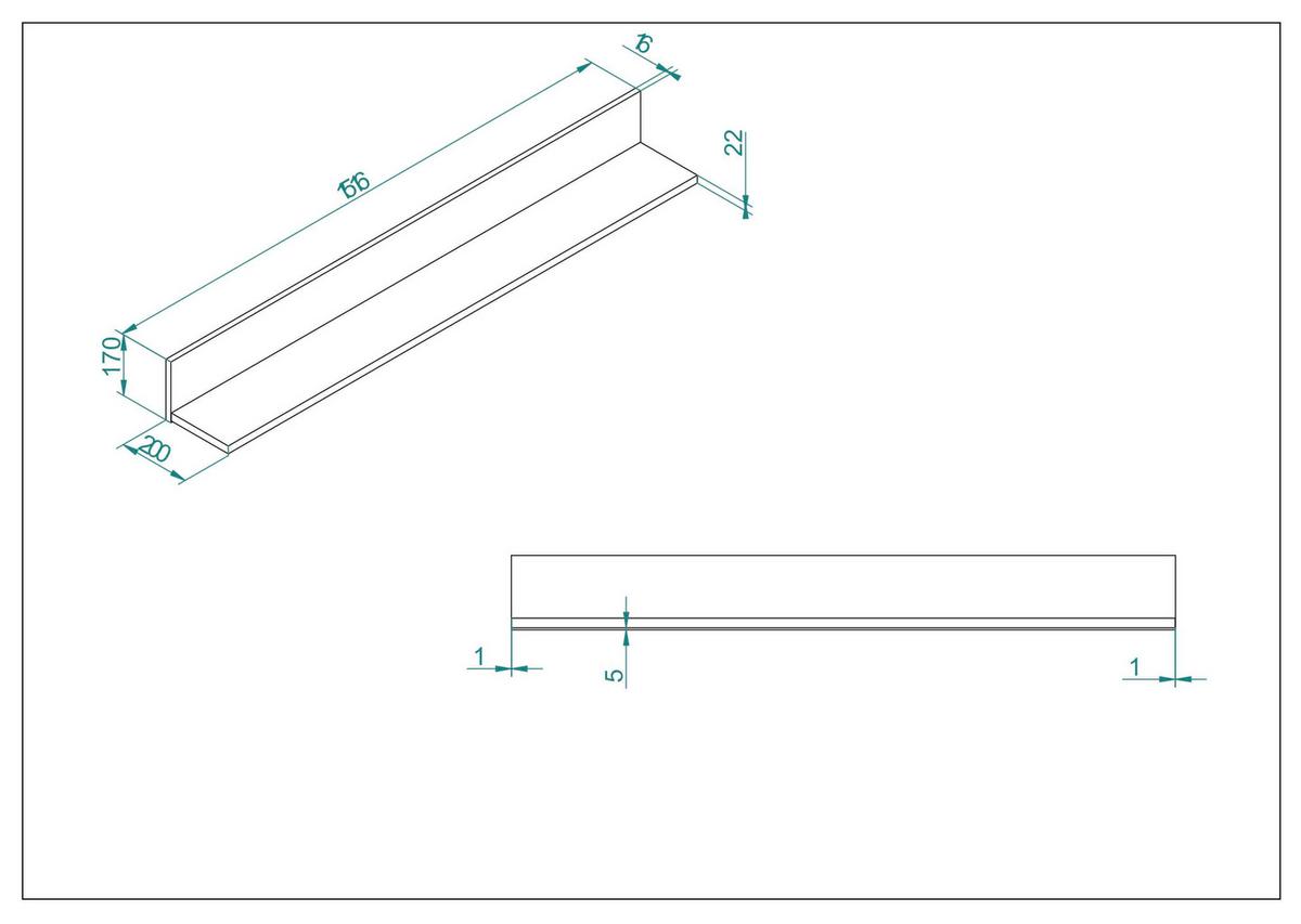 Wandboard Largo Anthrazit/Eichefarben B: 152cm - Eichefarben/Anthrazit, Design, Holzwerkstoff (152/17/20cm) - MID.YOU