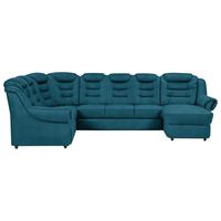 Wohnlandschaft Boston Blau Chenille - Blau/Schwarz, KONVENTIONELL, Textil (216/333/165cm) - Livetastic