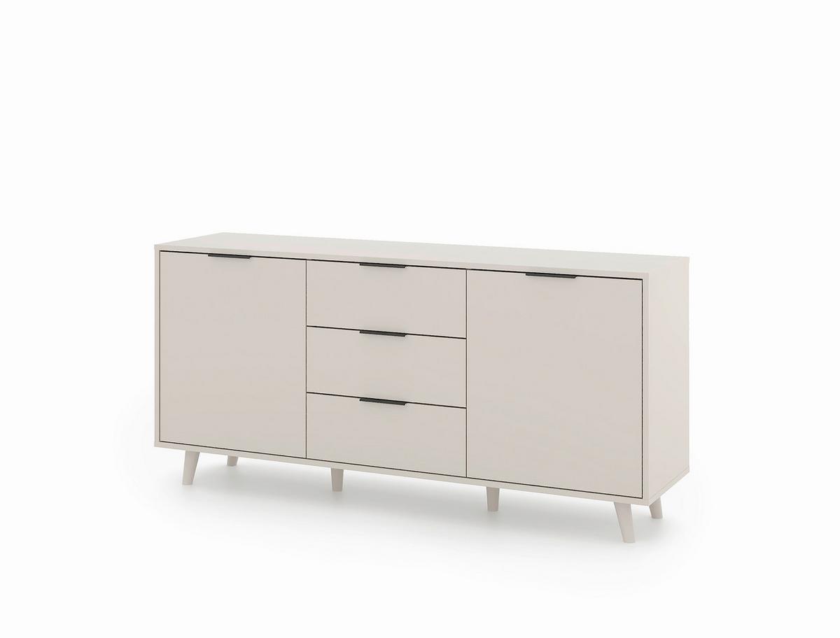 Komoda Nordic, š: 155 cm - černá/kašmírová, Moderní, kompozitní dřevo/plast (154,5/73/39cm)