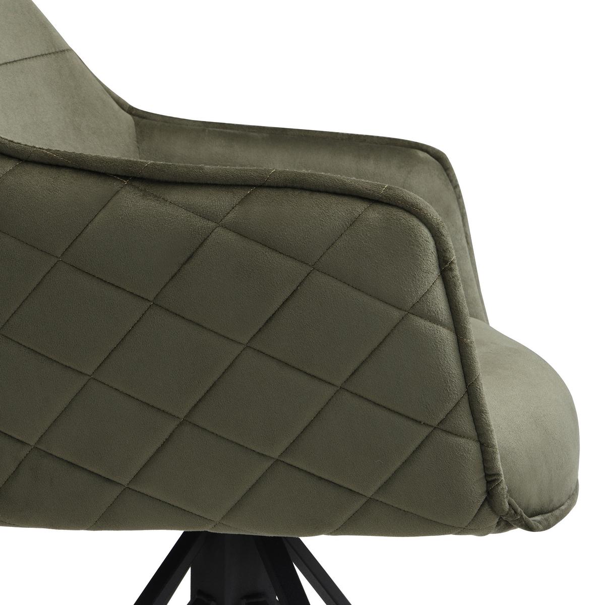 Armlehnstuhl Aurelia Grün/Schwarz B: 57 cm - Schwarz/Grün, MODERN, Textil/Metall (57/82/61cm) - Livetastic