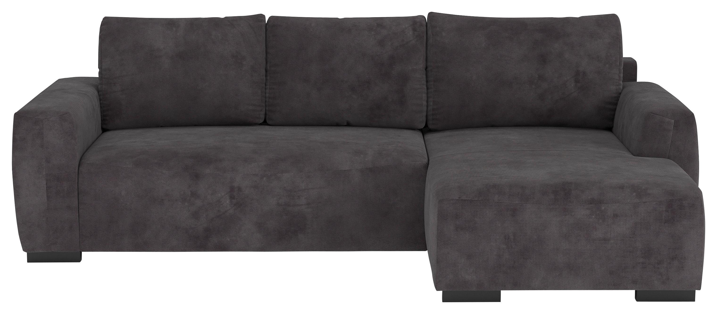 Ecksofa mit Bettfunktion Giro Mikrofaser schwarz, B: 252cm - Schwarz, Trend, Textil (252/86/170cm)