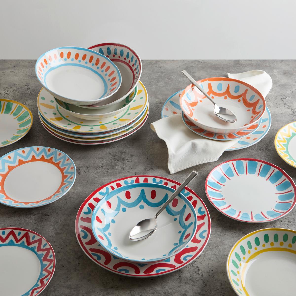 Jídelní souprava 18-dílná - vícebarevná, Moderní, keramika - Mömax